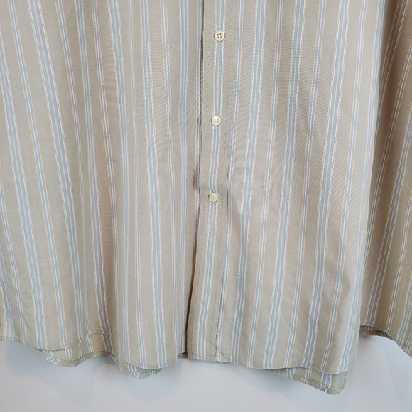 Vintage LL Bean Brown Blue Striped Long Sleeve Button Down Shirt Size XL Mens - Picture 5 of 15